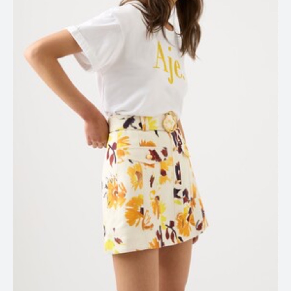 Women's Aje Valerie Utility Mini Skirt In Colour Pressed Sunflowers